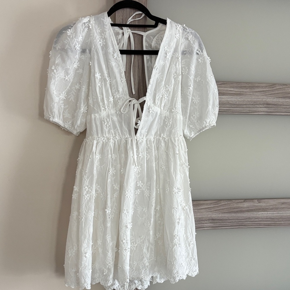 Showpo White Lace Mini Dress
